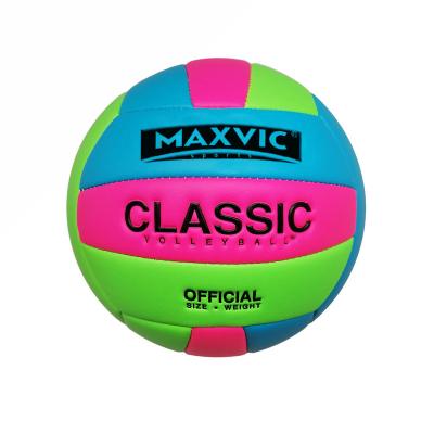 China Soft Touch Machine Volleyball Ball 18 Seam Panels Style Multicolor Fluorescent Color Available for sale