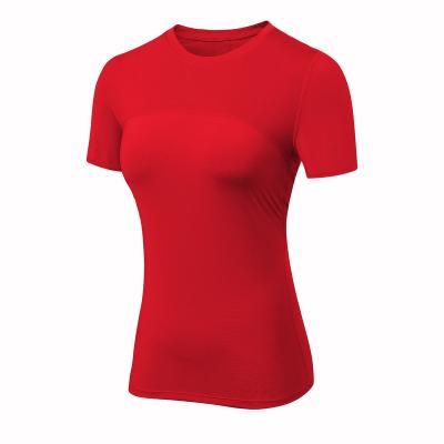 China Mesh Fabric Women Fitness Breathable Tees Shirt Breathable Yoga Running T Shirts for sale