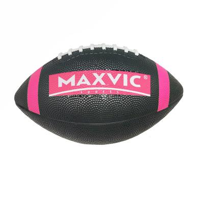 China Size 9 Black Rubber American Football Rugby Ball Customization Logo Color Durable for sale