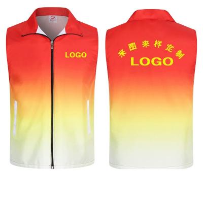 China Youmeng raincoat in place four seasons fade color vest logo advertising shirt custom printed volunteer work clothes for sale