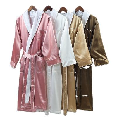 China Hotel Pension Club Beauty Salon SPA Bathrobe Adult 5 Star Silk Plus Velvet Bathrobe Custom Logo for sale