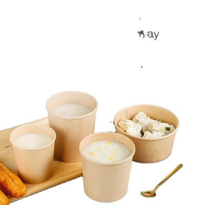 China High-grade Thickened Environmentally Friendly Soup Bowl Bucket Packing Paper Bowl Minimalist Disposable Packaging Lunch Box for sale