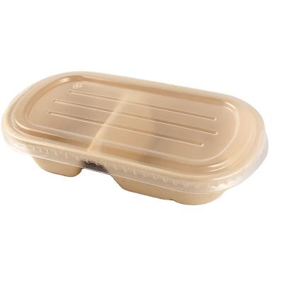 China Minimalist Disposable Pulp Lunch Box, Biodegradable Takeout Packaging Box, Fitness Salad Meal Fast Lightweight Slit Bowl for sale