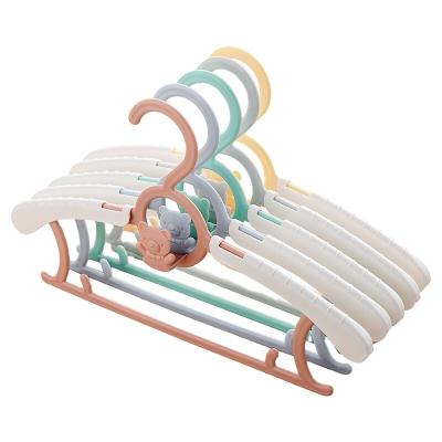 China Plastic Children's Clothes Rack Children Drying Clothes Rack Retractable Multifunctional Clothes Rack for sale