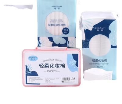 China Double-Sided Face Towel 50 Double-Sided Edge Sandwich Makeup Remover Cotton Safe For Kids Padded Makeup Cotton Beauty Wet Towel for sale