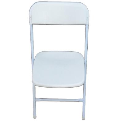 China Modern Metal and Plastic Folding Foldable Movable Lightweight Chairs Folding All White Plastic Chairs for sale