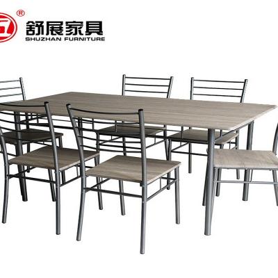 China (Size)Adjustable Cheap Metal Dining Furniture Glass Top Dining Table Sets Wholesale for sale