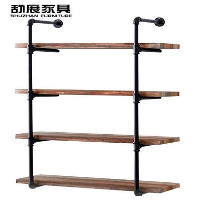 China (Size) Simple Modern Wall Mounted Adjustable Geometry Wood Metal Shelf for sale