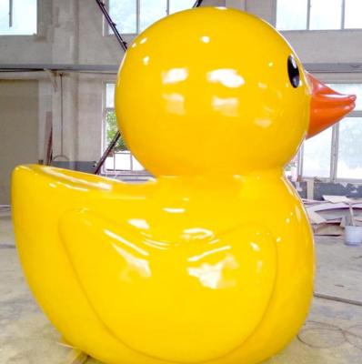 China Amusement Park Fiberglass Donald Duck Statues Fiberglass Duck Sculpture Life Size Cartoon Character Statue for sale