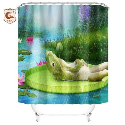 China Sustainable 4pcs Bathroom Sets With Shower Curtain And Covers And Accessories for sale