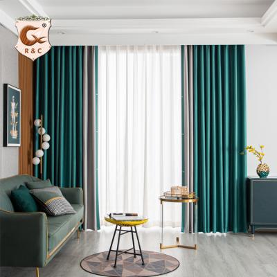 China Custom Manufacturer Nordic Luxury Curtains Morden Black Blackout Home Decor for sale