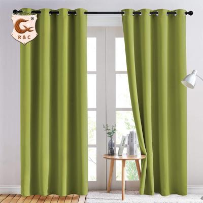 China Hot Sale New Blackout Ready Made Grommet Design Polyester Window Drapes Drapes For Living Room for sale