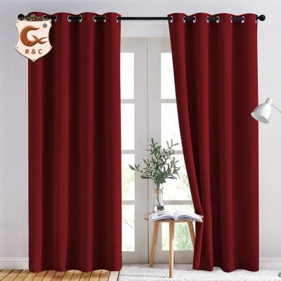 China Hot Selling Blackout Grommet Polyester Window Curtains New Design Ready Made Drapes For Living Room for sale