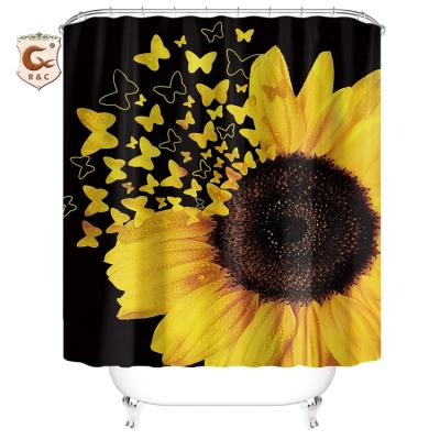 China Sustainable Bathroom Sets Shower Curtain Set 4 Pcs Waterproof Fabric For Home Decoration for sale