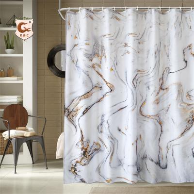 China Viable Wholesale Customized Printed Polyester Shower Curtain Marble Fabric for sale