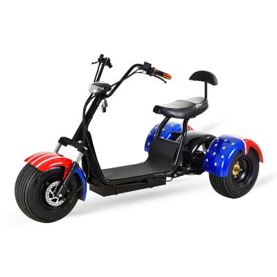 China Unisex fat tire electric scooter with seat electric scooter 3 wheel electric motorcycle road for sale