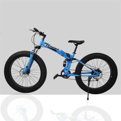 China European Market Fat Bike Steel Double Tire Folding Disc Brake Soft-tailed Mountain Bikes 4.0 Bicycle for sale