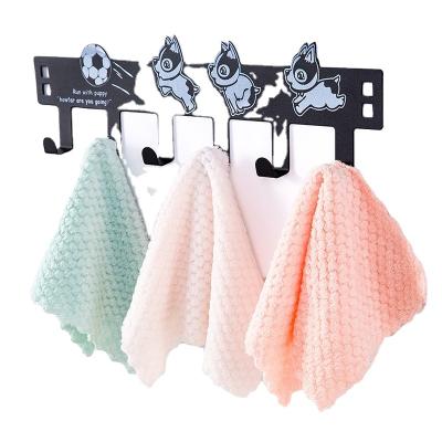 China Best Selling Viable Thick Plush Coral Fleece Around Microfiber Kitchen Towel Cloth for sale