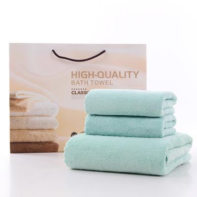 China Hot sale high quality cheap QUICK DRY home use simple towel coral velvet hair fleece suit for sale