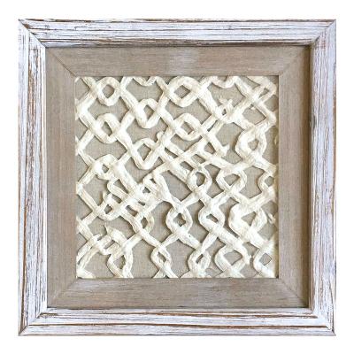 China Wooden Frame Wood Framed Rice Paper Wall Art, Rustic Farmhouse Style Wall Hanging Decor Handmade Paper Artwork for Home Office Decoration for sale