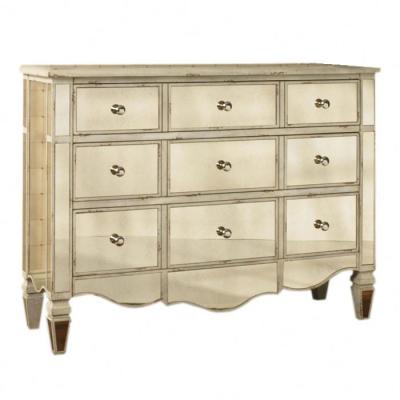 China Adjustable (height) mirrored 3 drawer accent chest for sale