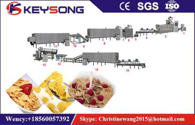 China Food Grade Corn Flakes Machienry , Breakfast Cereal Snack Food Extruder for sale