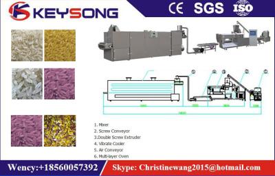 China Twin Screw Artificial Rice Making Machine , Golden Rice Processing Line for sale