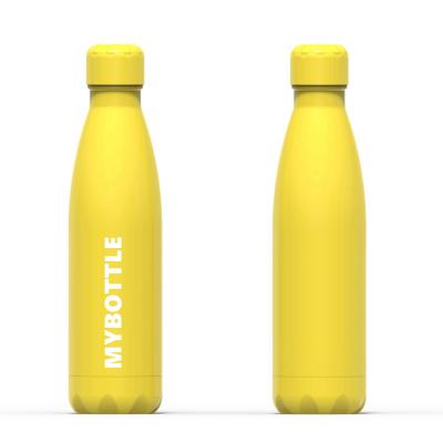 China PORTABLE Yellow Color Thermoses Vacuum Double Wall Vacuum Flask Stainless Steel Insulated Sports Drinks Water Bottle for sale