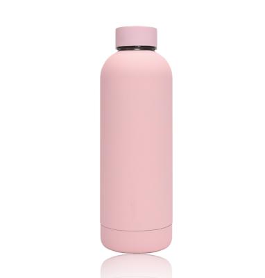 China 500ml High Quality Viable Double Wall Stainless Steel Milk Bottle Vacuum Insulated Pink Water Bottle for sale