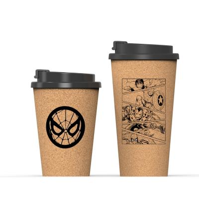 China Sustainable Welford Halloween Double Wall Insulated Coffee To Go Eco-friendly Plastic PLA Cork Coffee Cup Cup Mug for sale