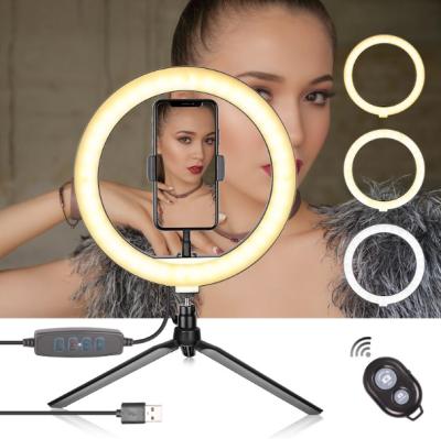 China Live Stream Selfie Ring Light with 10 inch Tripod Mount for sale