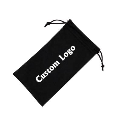 China Protect Glasses High Quality Logo Printed White Black Glasses Bag, Logo Microfiber Sunglasses Pouch Custom Made for sale