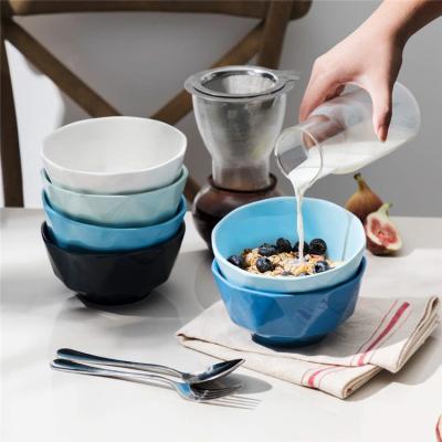 China Novetly Sustainable Colorful Customized Geometric Design Pasta Bowl Set Ceramic Cereal Bowl For Home Restaurant for sale