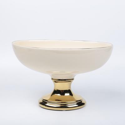 China Modern Luxury Serving Fruit Stocked Middle Eastern Style Wedding Gold Plating Fruit Dish Cuencos Frutas Bowl Decorative Bowl for sale