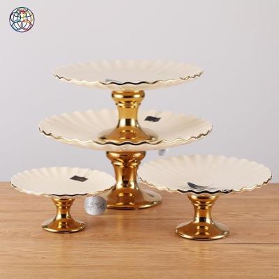 China Sustainable High Quality Multi Size Fruit Gold Porcelain Dish With Standard for sale