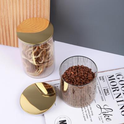 China Sustainable Kitchen Storage Food Grade Canister Cereal Airtight Seal Jar Glass Storage Containers for sale