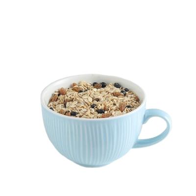 China Nordic Customized Viable New Arrival Logo Breakfast Grain Cereal Oat Ceramic Mug for sale