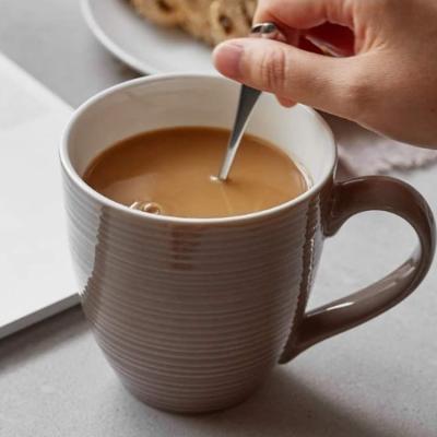 China Nordic Wholesale Style Stripe Design Viable Modern Porcelain Milk Ware Mugs With Handle for sale