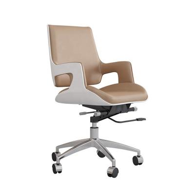 China Swivel White Modern Ergonomic Comfortable Adjustable Bentwood Leather Office (Height) Chair for sale