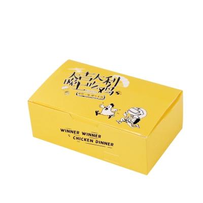 China Small Cube Fried Chicken Takeaway Kraft Paper Snack Boxes With Window for sale