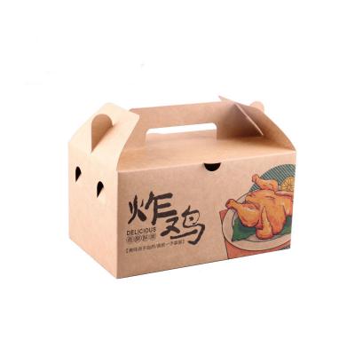 China Sustainable Fried Chicken Boxes Packaging Meal Paper Box UV Coating for sale