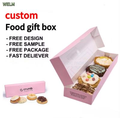 China Christmas Foldable Gift Small Cardboard Boxes Bulk Cake Macaron Biscuit Packaging for sale