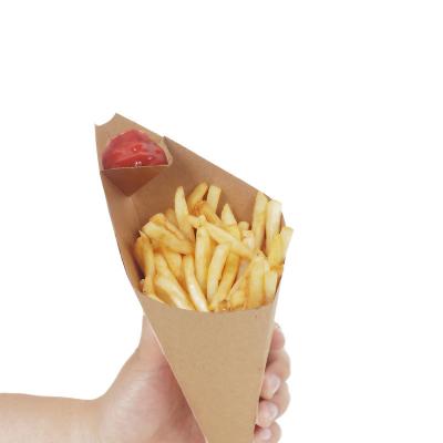 China Kraftpapier Chips Pommes Frites Boxen mit Ausnahmebehälter Verpackung für Gebäck zu verkaufen