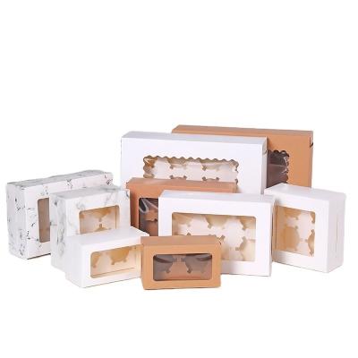 China 4x4 Kraft Paper Single Mini Pastry Cake Box Voor Huwelijk Kerstbakken Te koop