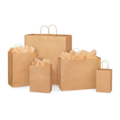 China Custom Shopping Large Kraft Paper Supermarket Bags Food Snacks With Ribbon Handles for sale