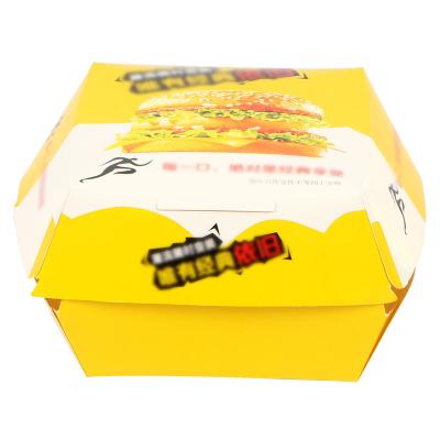 China Recyclebare takeaway verpakking hamburgerdozen voedsel karton hamburgerdozen op maat gepersonaliseerd ontwerp Te koop