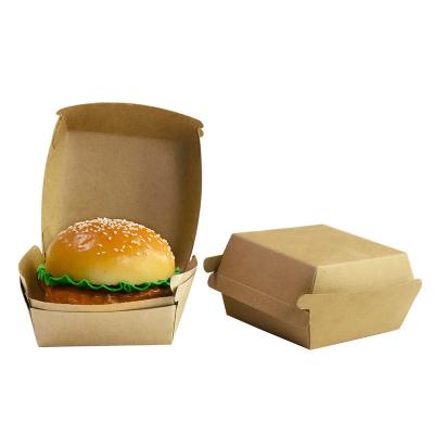 Chine Boîte en carton en cuir de vache boîte à hamburgers personnalisation et conception de logo boîte d'emballage de hamburger en matériau alimentaire à vendre