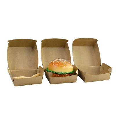 China Food grade fast food burger Kraft paper box wholesale custom burger packaging box for sale