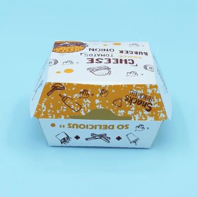 China Fully Recyclable Folding Cardboard Hamburger Boxes Cookie Packaging for sale