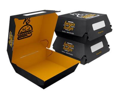 China Biodegradable Cardboard Paper Sushi Burger Boxes Packaging Customized Logo for sale